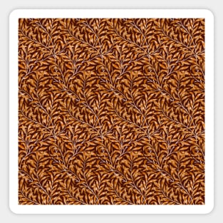 William Morris Willow Boughs Recolored Orange on Red Magnet